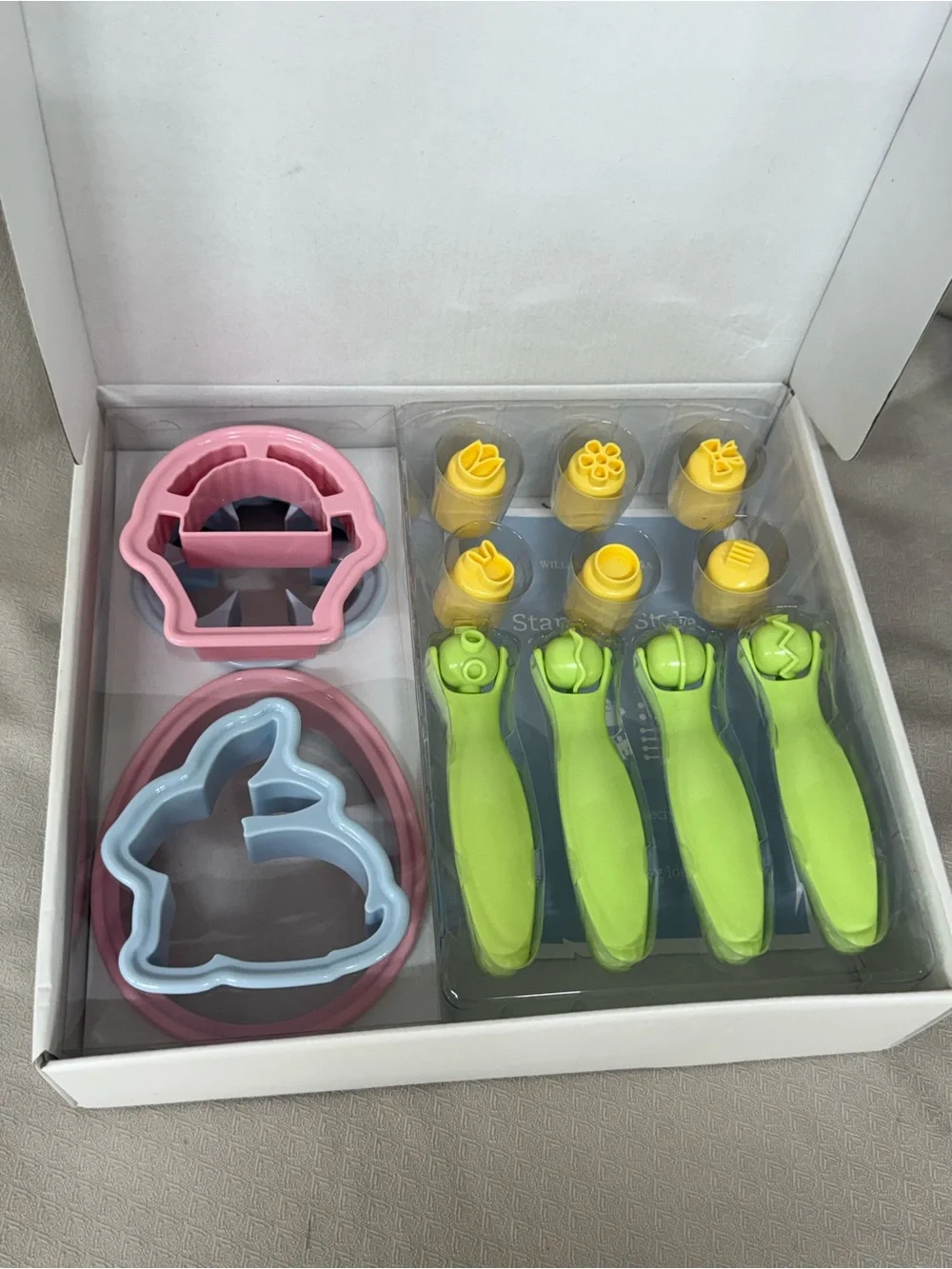 Williams Sonoma Easter Cookie Cutter Set - Pastel Green, Pink, Yellow, Blue